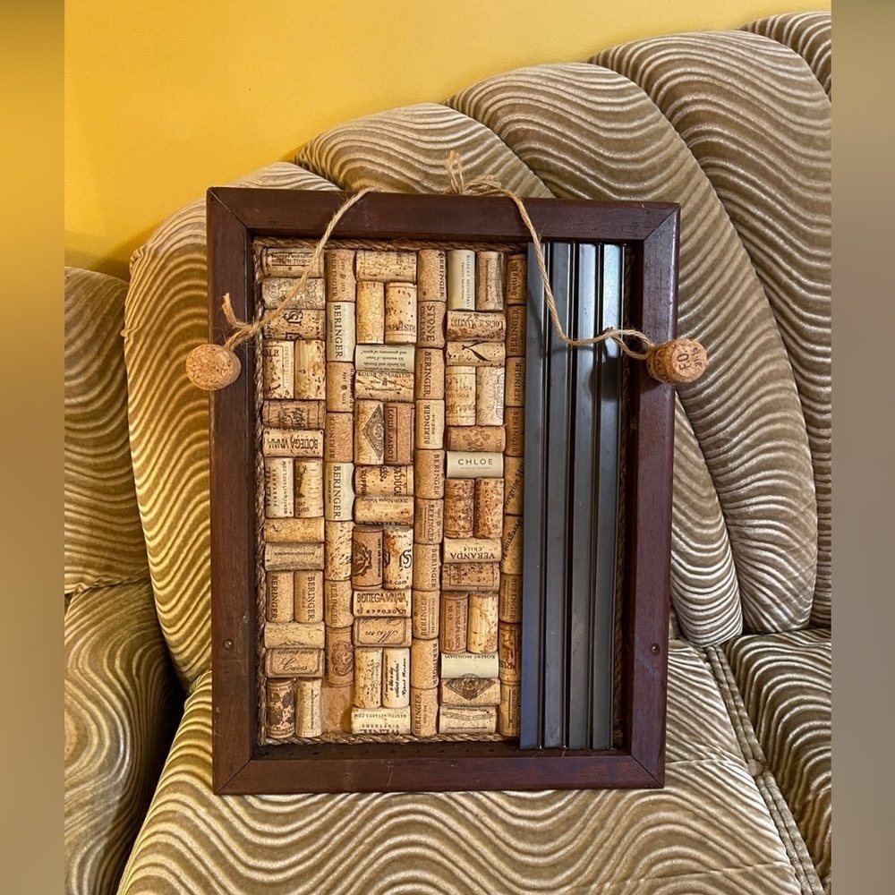 Wine Cork Bulletin Board Wine Cork Shadowbox Hanging Wine Cork Art Decor - Picture 10 of 10